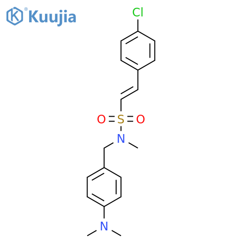 2-(4-chlorophenyl)-N-{[4-(dimethylamino)phenyl]methyl}-N-methylethene-1-sulfonamide structure