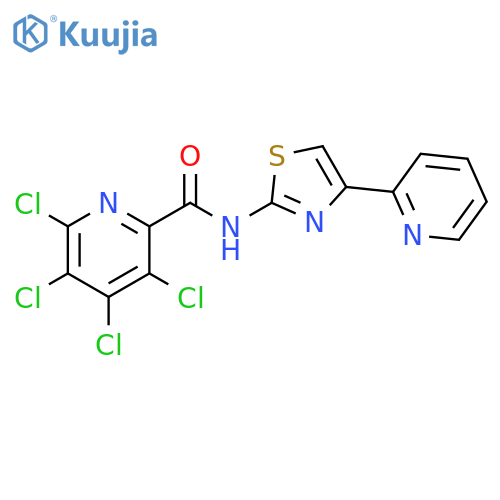 3,4,5,6-Tetrachloro-N-[4-(2-pyridinyl)-2-thiazolyl]-2-pyridinecarboxamide structure