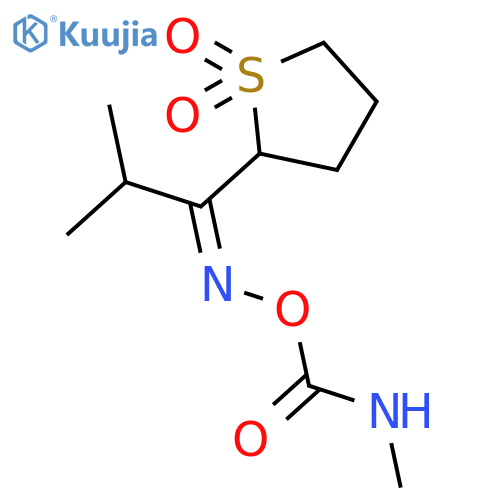 1-Propanone, 2-methyl-1-(tetrahydro-1,1-dioxido-2-thienyl)-, O-[(methylamino)carbonyl]oxime structure