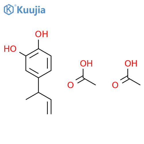 1,2-Benzenediol, 4-(1-methyl-2-propenyl)-, diacetate structure