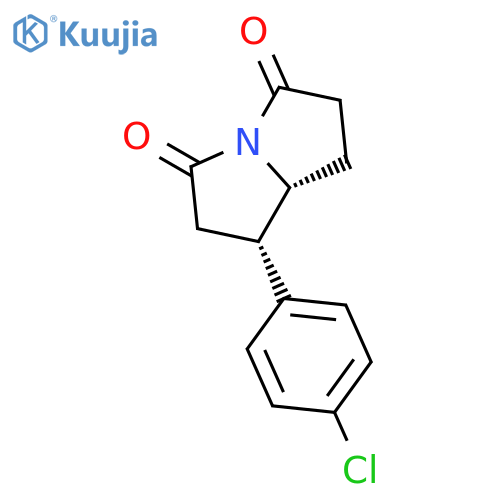 1H-Pyrrolizine-3,5(2H,6H)-dione, 1-(4-chlorophenyl)dihydro-, trans- structure