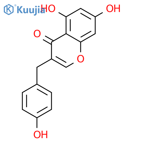 5,7-dihydroxy-3-(4-hydroxybenzyl)-chromone structure