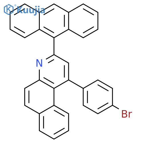 Benzo[f]quinoline, 3-(9-anthracenyl)-1-(4-bromophenyl)- structure