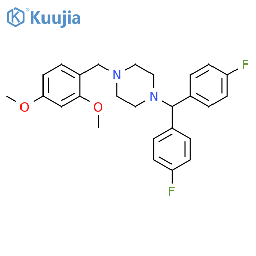Piperazine,1-[bis(4-fluorophenyl)methyl]-4-[(2,4-dimethoxyphenyl)methyl]- structure