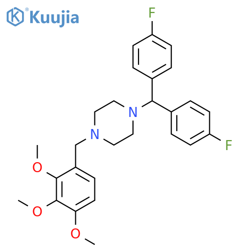 1-bis(4-fluorophenyl)methyl-4-(2,3,4-trimethoxyphenyl)methylpiperazine structure