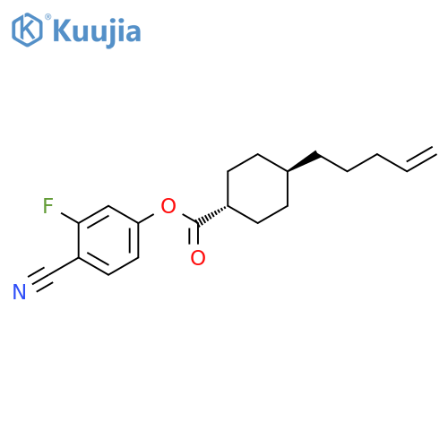 Cyclohexanecarboxylic acid, 4-(4-penten-1-yl)-, 4-cyano-3-fluorophenyl ester, trans- structure