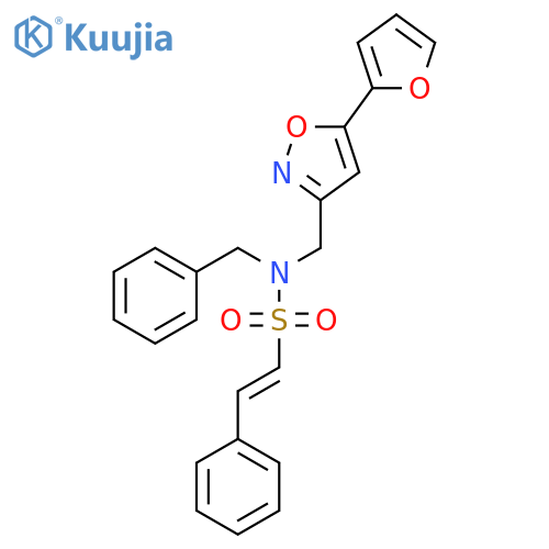 N-benzyl-N-{[5-(furan-2-yl)-1,2-oxazol-3-yl]methyl}-2-phenylethene-1-sulfonamide structure