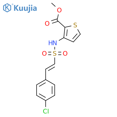 Methyl 3-[2-(4-chlorophenyl)ethenesulfonamido]thiophene-2-carboxylate structure