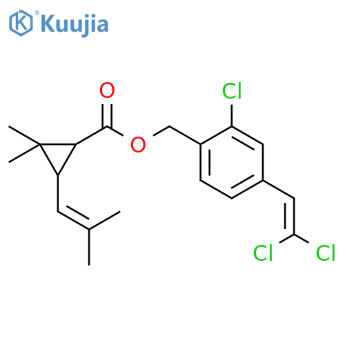 Cyclopropanecarboxylic acid, 2,2-dimethyl-3-(2-methyl-1-propenyl)-, [2-chloro-4-(2,2-dichloroethenyl)phenyl]methyl ester structure