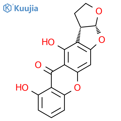 5H-Furo[3',2':4,5]furo[3,2-b]xanthen-5-one,2,3,3a,12a-tetrahydro-4,6-dihydroxy-, (3aS-cis)- (9CI) structure