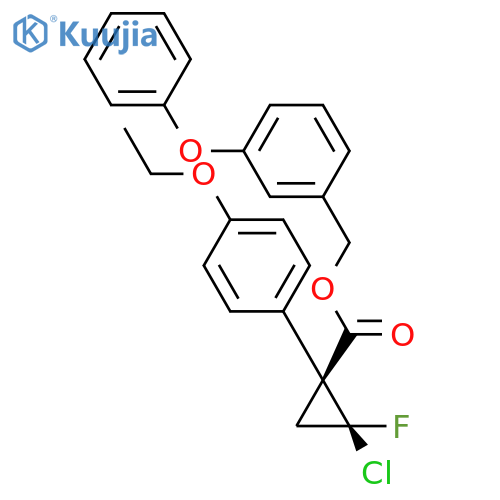 Cyclopropanecarboxylicacid, 2-chloro-1-(4-ethoxyphenyl)-2-fluoro-, (3-phenoxyphenyl)methyl ester,(1R,2S)-rel- structure