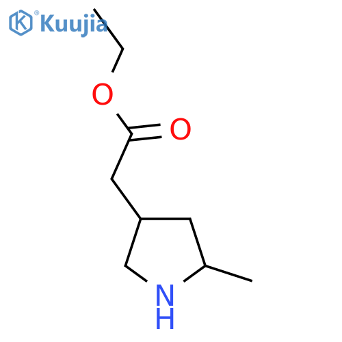 Ethyl 2-(5-methylpyrrolidin-3-yl)acetate structure