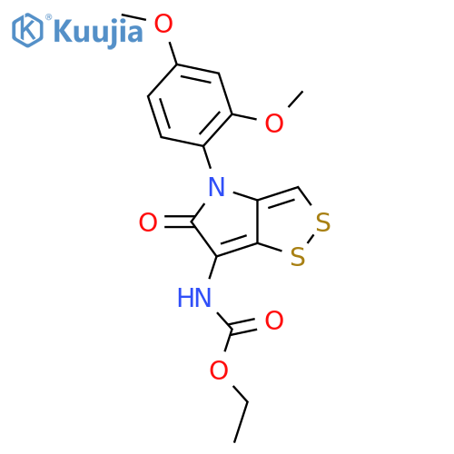 ethyl N-[4-(2,4-dimethoxyphenyl)-5-oxodithiolo[4,3-b]pyrrol-6-yl]carbamate structure