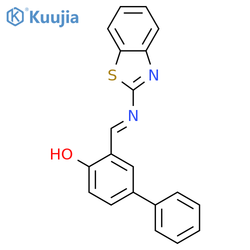 [1,1'-Biphenyl]-4-ol, 3-[(2-benzothiazolylimino)methyl]- structure