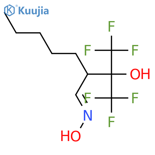 Heptanal,2-[2,2,2-trifluoro-1-hydroxy-1-(trifluoromethyl)ethyl]-, oxime structure