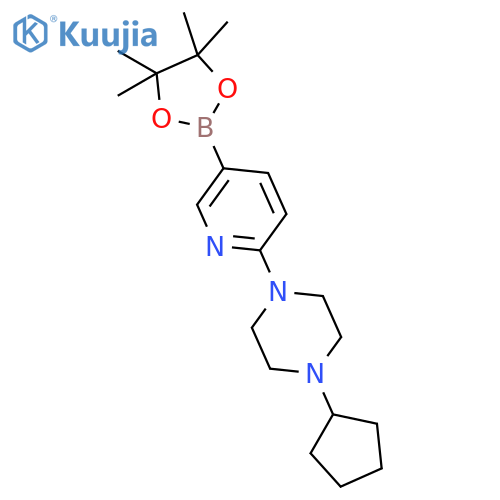 Piperazine, 1-cyclopentyl-4-[5-(4,4,5,5-tetramethyl-1,3,2-dioxaborolan-2-yl)-2-pyridinyl]- structure