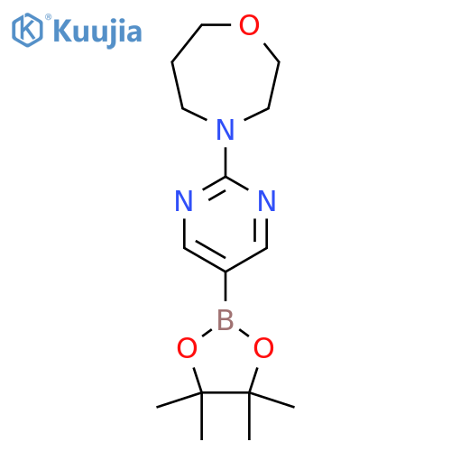 4-(5-(4,4,5,5-Tetramethyl-1,3,2-dioxaborolan-2-YL)pyrimidin-2-YL)-1,4-oxazepane structure