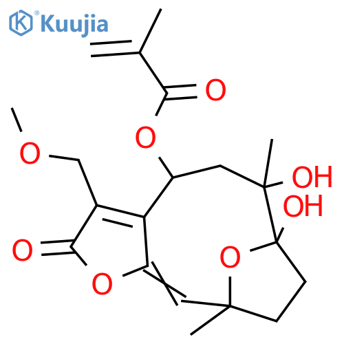 1,4-Epoxy-1,8,10,13-tetrahydroxy-5,7(11)-germacradien-12,6-olide; (1α,4β,8α,10α)-form, 13-Me ether, 8-O-(2-methylpropenoyl) structure