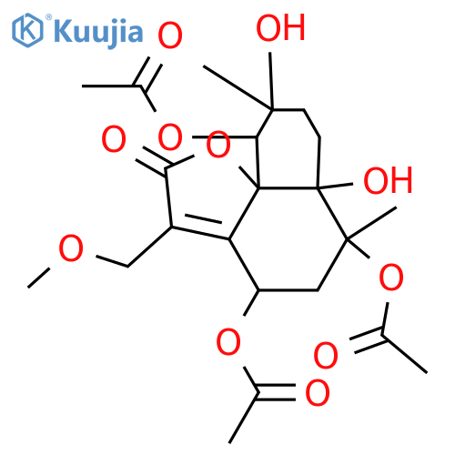 1,4,5,8,10,13-Hexahydroxy-7(11)-cadinen-12,6-olide; (1β,4α,5β,6β,8α,10α)-form, 13-Me ether, 5,8,10-tri-Ac structure