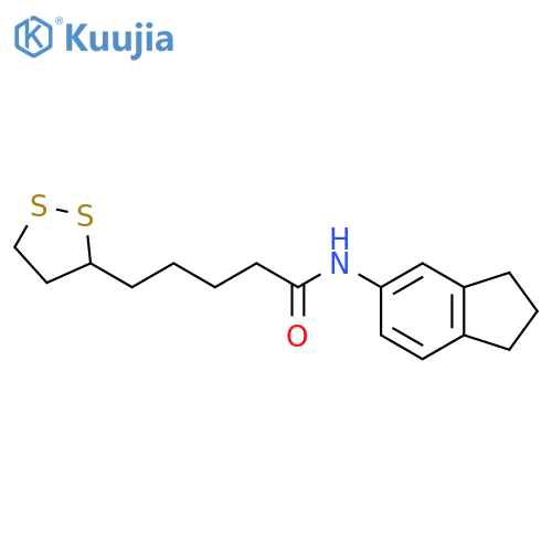 N-(2,3-dihydro-1H-inden-5-yl)-5-(1,2-dithiolan-3-yl)pentanamide structure