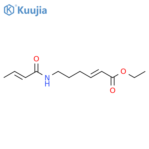 2-Hexenoic acid, 6-[[(2E)-1-oxo-2-buten-1-yl]amino]-, ethyl ester, (2E)- structure