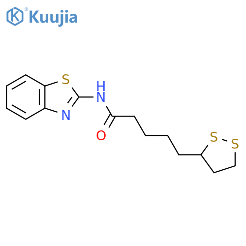 N-(1,3-benzothiazol-2-yl)-5-(1,2-dithiolan-3-yl)pentanamide structure