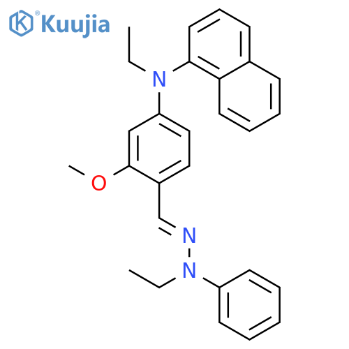 Benzaldehyde, 4-(ethyl-1-naphthalenylamino)-2-methoxy-, ethylphenylhydrazone structure