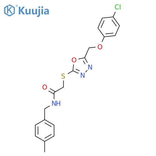 2-({5-[(4-chlorophenoxy)methyl]-1,3,4-oxadiazol-2-yl}sulfanyl)-N-[(4-methylphenyl)methyl]acetamide structure