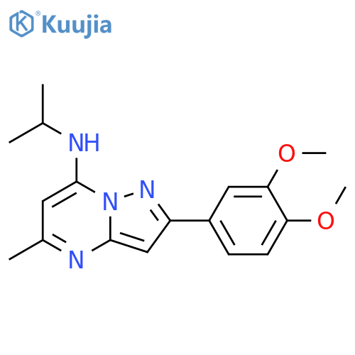 2-(3,4-dimethoxyphenyl)-5-methyl-N-(propan-2-yl)pyrazolo[1,5-a]pyrimidin-7-amine structure