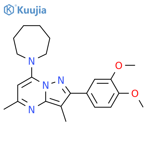 1-[2-(3,4-dimethoxyphenyl)-3,5-dimethylpyrazolo[1,5-a]pyrimidin-7-yl]azepane structure