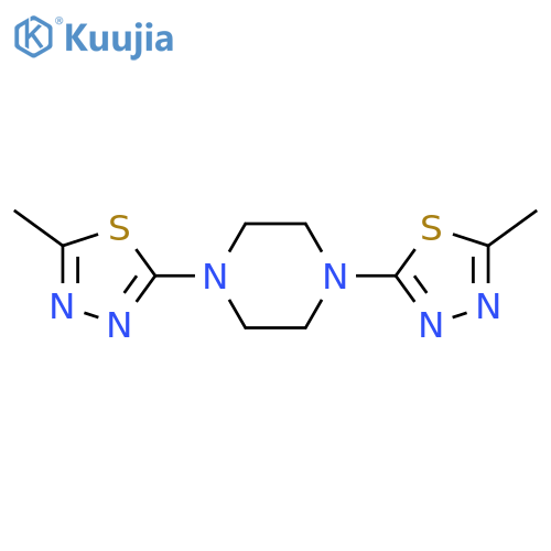 1,4-bis(5-methyl-1,3,4-thiadiazol-2-yl)piperazine structure