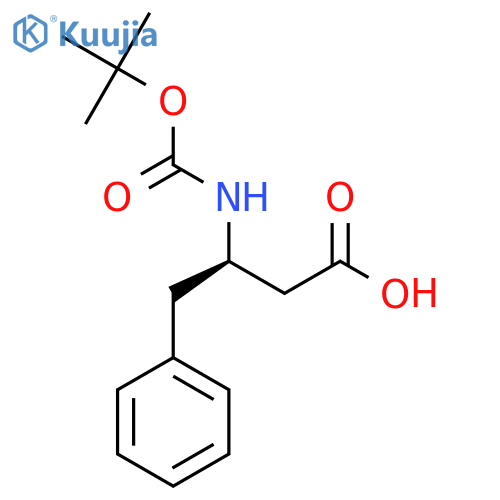 (3R)-3-(tert-butoxycarbonylamino)-4-phenyl-butanoic acid structure