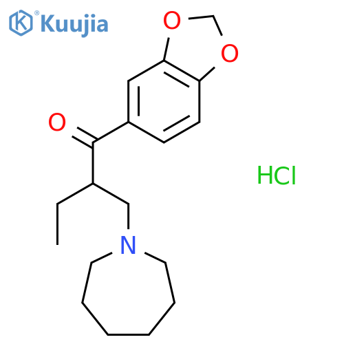1-Butanone, 1-(1,3-benzodioxol-5-yl)-2-[(hexahydro-1H-azepin-1-yl)methyl]-, hydrochloride structure