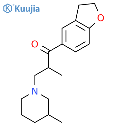 1-Propanone, 1-(2,3-dihydro-5-benzofuranyl)-2-methyl-3-(3-methyl-1-piperidinyl)- structure