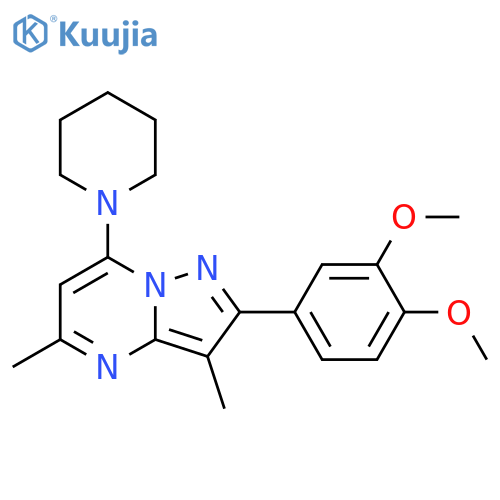1-[2-(3,4-dimethoxyphenyl)-3,5-dimethylpyrazolo[1,5-a]pyrimidin-7-yl]piperidine structure
