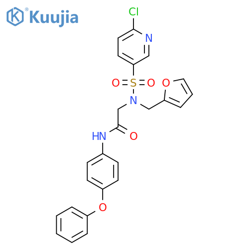 2-{N-[(furan-2-yl)methyl]-6-chloropyridine-3-sulfonamido}-N-(4-phenoxyphenyl)acetamide structure