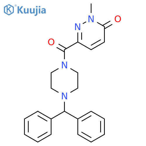 6-[4-(diphenylmethyl)piperazine-1-carbonyl]-2-methyl-2,3-dihydropyridazin-3-one structure