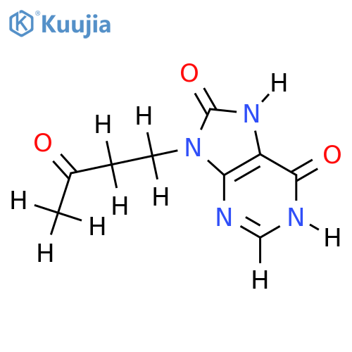 7-hydro-9-(3-oxobutyl)-1H-purine-6,8-dione structure