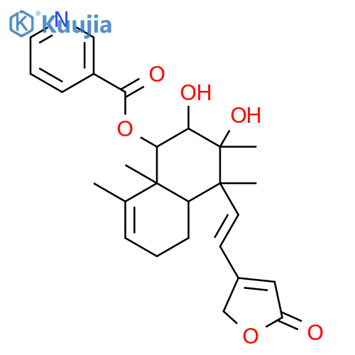 3-Pyridinecarboxylicacid,(1R,2S,3R,4R,4aS,8aR)-4-[(1E)-2-(2,5-dihydro-5-oxo-3-furanyl)ethenyl]-1,2,3,4,4a,5,6,8a-octahydro-2,3-dihydroxy-3,4,8,8a-tetramethyl-1-naphthalenylester structure