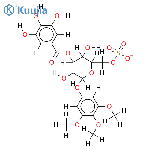 1-O-3',4',5'-trimethoxyphenyl-(3-O-galloyl-6-O-sulfate)-beta-D-glucopyranoside structure