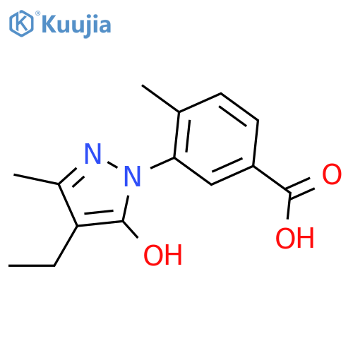 3-(4-Ethyl-5-hydroxy-3-methyl-pyrazol-1-yl)-4-methyl-benzoic acid structure