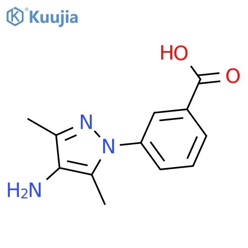 3-(4-amino-3,5-dimethylpyrazol-1-yl)benzoic Acid structure