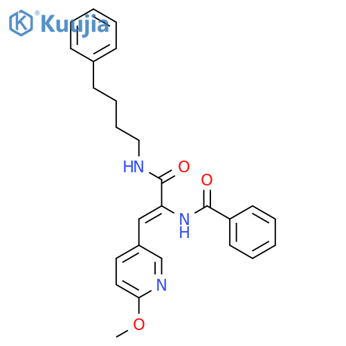 (Z)-N-(1-(6-Methoxypyridin-3-YL)-3-oxo-3-(4-phenylbutylamino)prop-1-EN-2-YL)benzamide structure