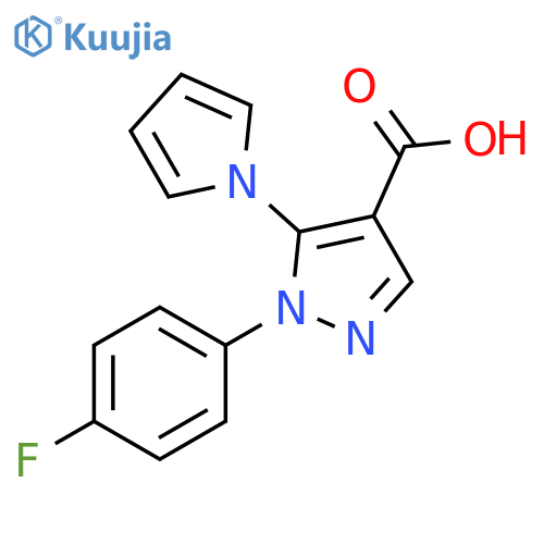 1-(4-Fluorophenyl)-5-(1H-pyrrol-1-yl)-1H-pyrazole-4-carboxylic acid structure