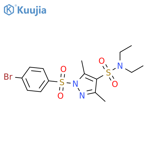 1-(4-bromobenzenesulfonyl)-N,N-diethyl-3,5-dimethyl-1H-pyrazole-4-sulfonamide structure