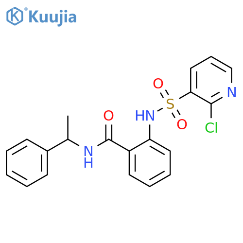 2-(2-chloropyridine-3-sulfonamido)-N-(1-phenylethyl)benzamide structure