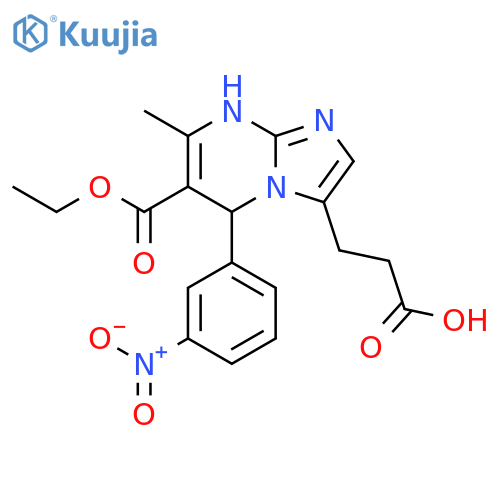Imidazo[1,2-a]pyrimidine-3-propanoic acid,6-(ethoxycarbonyl)-1,5-dihydro-7-methyl-5-(3-nitrophenyl)- structure