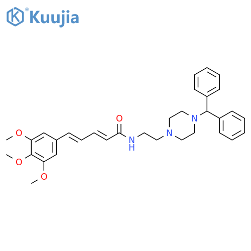 2,4-Pentadienamide,N-[2-[4-(diphenylmethyl)-1-piperazinyl]ethyl]-5-(3,4,5-trimethoxyphenyl)-,(E,E)- structure