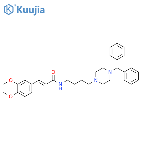2-Propenamide,3-(3,4-dimethoxyphenyl)-N-[4-[4-(diphenylmethyl)-1-piperazinyl]butyl]-,(E)- structure