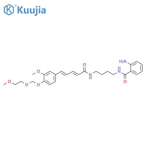 Benzamide, 2-amino-N-[4-[[5-[3-methoxy-4-[(2-methoxyethoxy)methoxy]phenyl]-1-oxo-2,4-pentadienyl]amino]butyl]-, (E,E)- (9CI) structure